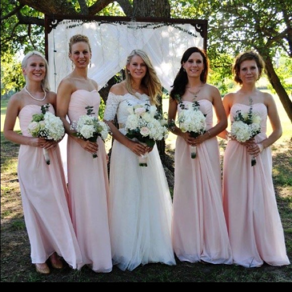 David’s Bridal pink chiffon Bridesmaid’s Dresses - Picture 8 of 8